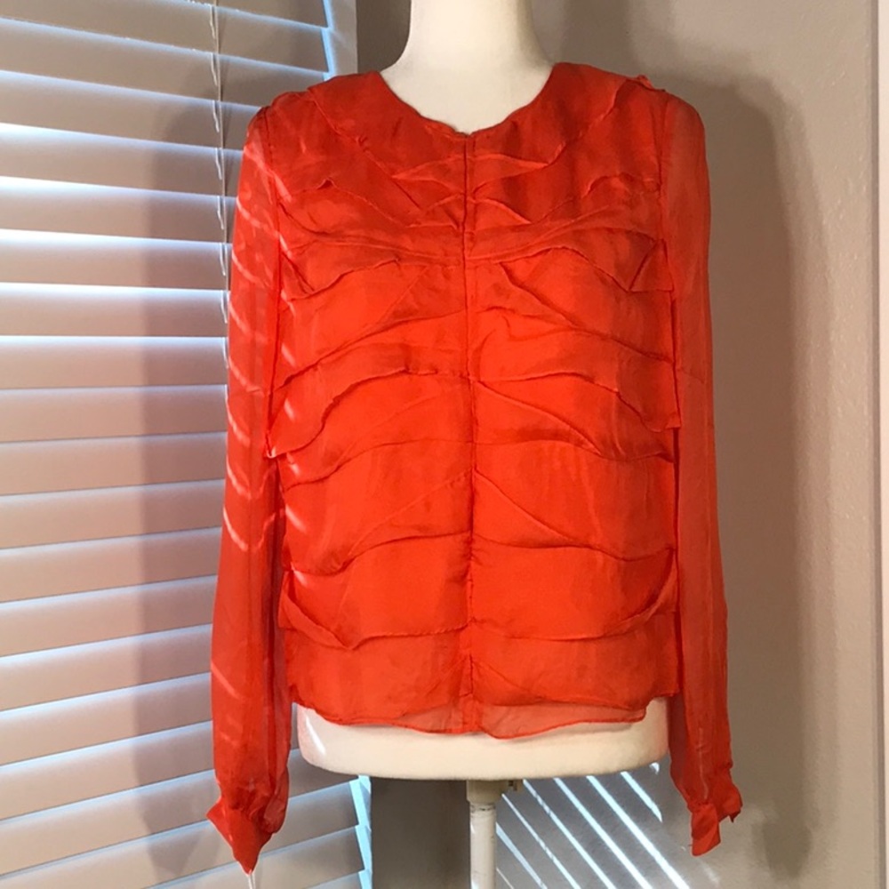 Red Robert Rodriguez 100% Silk Blouse